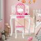 Kids Vanity Table and Stool Set with Cute Polka Dot Print-Pink